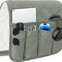 MEHIDFY Sofa Armrest Caddy, Waterproof Bedside Storage Organizer, Non Slip Armchair Pockets, Remote Control Holder for Couch, Handy Pouches with 6 Pockets for TV Remote, Phone, Magazine(Grey)