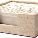 Luncheon Napkin Holder,Travertine Stone Napkin Holders Fit for 6.5x6.5 Luncheon-Sized Napkins,Stone Napkin Holder for Table Kitchen Counter Dining Room Party Bar Decor,Beige