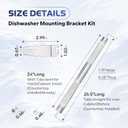 Dishwasher Mounting Bracket Replacement Parts,W10426979 24" and 8269145 Dishwasher Mounting Brackets with Screws Kit for Granite and Quartz Countertops Compatible with Whirlpool KitchenAid Maytag