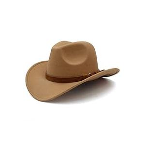 Travel Ethnic Style Cowboy Hat Neutral Solid Color Jazz Hat Cowboy Hat Men and Women Riding Hat (Color : C, Size : 56-58cm) (D 56) (A 6 7/8)