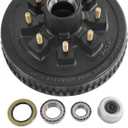 12"x 2" Trailer Brake Drum Kit 8 on 6.5" Replacement for 7000LBS Axle Hub Heavy Duty 8 Bolt Trailer Brake Hub Drum Assembly with 1/2"-20 Stud 25580, 14125A Drums 008-219-04-22004K