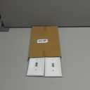 White Modern Decorative Wall Plate Light Switch Cover Decorator Outlet Covers Rocker Switch Plates Bamboo Fiber Material Wall Plates for Kitchen Bathroom (1 Gang Single Toggle-4 Pack)