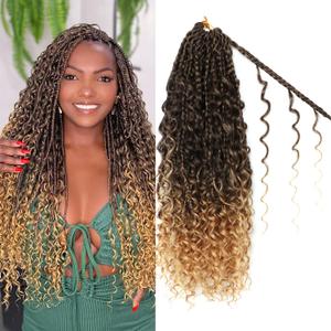 Goddess Boho Box Braids Crochet Hair-8 Packs 14 Inch Crochet Box Braids for Black Women Pre Looped (T27, 14 Inch (Pack of 8))