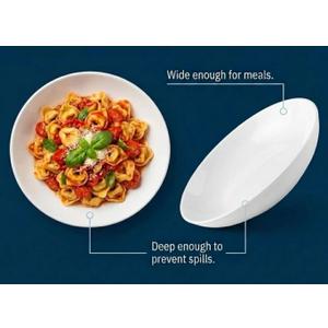 Corelle 2-Pc Versa Bowls for Pasta Salad and More, Service for 2, Durable and Eco-Friendly 30-Oz, Compact Stack Bowl Set, Microwave and Dishwasher Safe, White