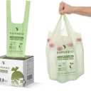SUPERBIO 2.6 Gallon Compostable Bags with Handles, 100 Count,1 Pack, Food Scrap Bags Certified by BPI and OK compost INDUSTRIAL, 9.84L
