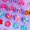 Gem Stickers for Kids Shiny Self Adhesive Stick On Rhinestones Sparkle Jewel Diamond Glitter 3D Gemstones Flower Bling Decorative Plastic Material for Craft Supplies(196Pcs, 7 Sheets)