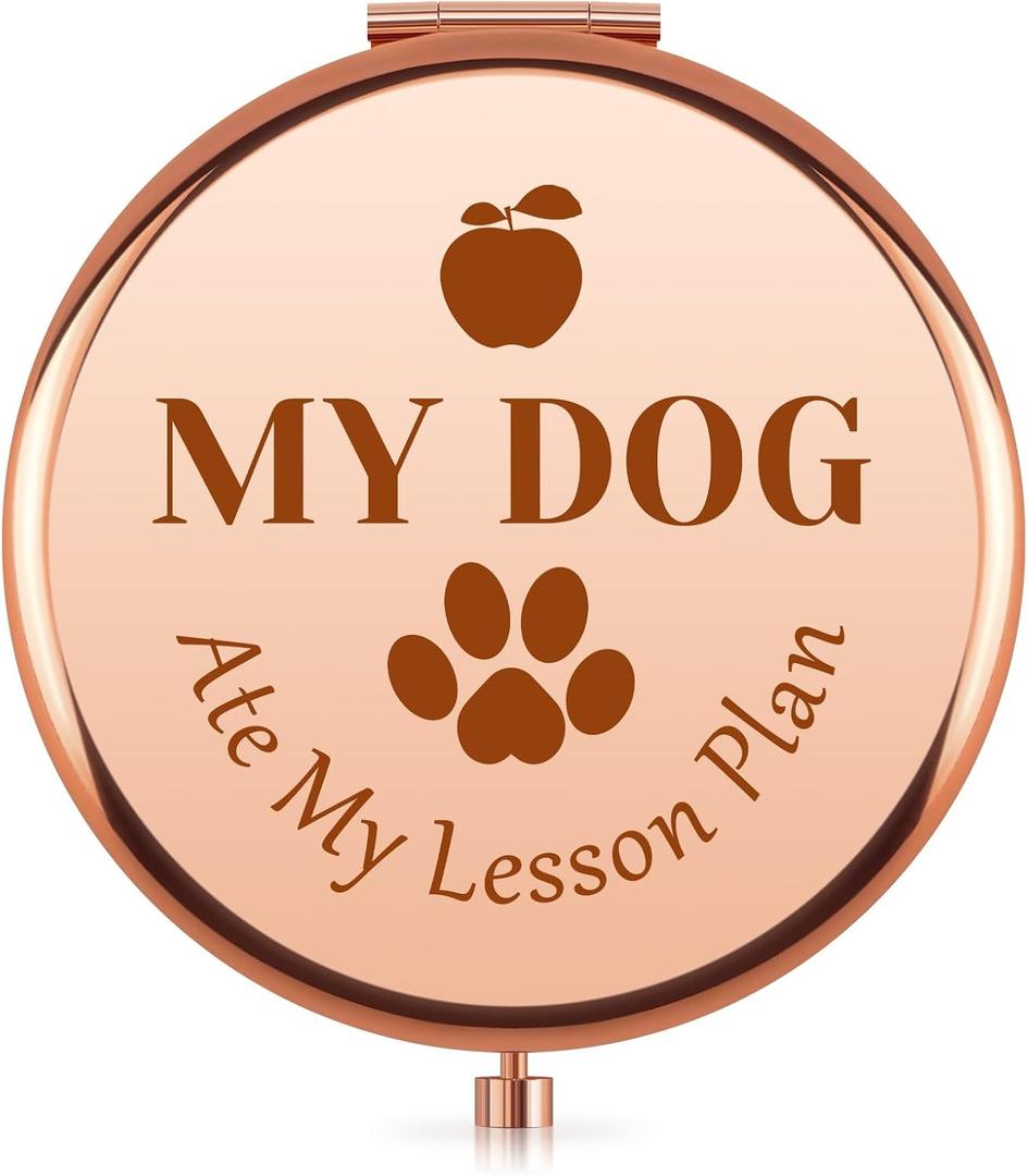 Teacher Appreciation Gifts for Women Compact Mirror for Purse Thank You Gifts for Women Dog Lovers Graduation End of Year Gift for Teachers Pocket Mirror Dog Owner Gift Christmas Retirement Present
