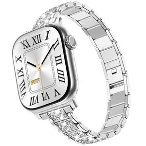 KADES Compatible with Apple Watch Band for Women, Fits for Series 11/10 (46/42mm), Series 9/8/7 (45/41mm), Series 6/5/4/SE (44/40mm), Series 3/2/1 (42/38mm), Shiny Rhinestone Metal Bracelet Strap