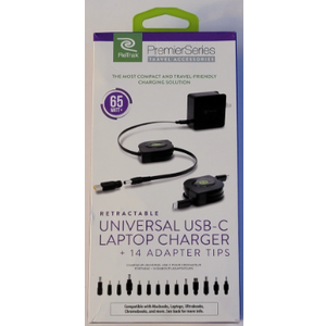 ReTrak Premier Series Retractable Universal Laptop Charger 6.6 Ft