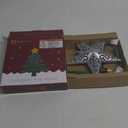 8" Silver Glittered Hollow Christmas Star Tree Topper with Built-in 10-Bulb String Lights and 2 Fuses for Holiday Decor, Green Base