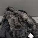 Wajade Fluffy Faux Fur Throw Blanket for Couch Bed 90x90, Luxury Soft Thick Fuzzy Plush Bubble Blanket, Warm Cozy Blanket for Sofa Chair, Tie-dye Dark Grey