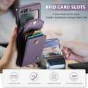 ASAPDOS Crossbody Case Compatible with Samsung Galaxy Z Flip 6/Z Flip 7 FE,Retro PU Leather Strap Wristlet Flip Case with Magnetic Closure and Card Holder for Men Women Purple