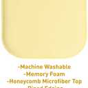 Sweet Home Collection Chair Cushion Memory Foam Pads Honeycomb Pattern Slip Non Skid Rubber Back Rounded Square 16" x 16" Seat Cover, 4 Pack, Yellow