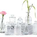 Vintage Small Vases for Flowers Set of 10, Mini Bud Vases for Flowers,Clear Small Vases in Bulk for Centerpieces Decorations,Wedding Party Home Coffee Table Flower Decor (Clear)