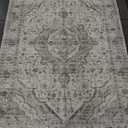 Deerly Washable Area Rugs 5x7 Cream Rug for Living Room Bedroom Dining Room, Low-Pile Kid & Pet Friendly Distressed Carpet Print Floor Rug Non Slip Rug(Border Cream)