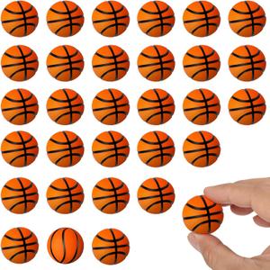 30 Pcs Mini Basketballs Stress Balls 1.18 Inch Mini Basketball Party Favor Tiny Foam Basketballs Small Soft Sports Balls Basketball Decorations Foam Toy for Relief Party