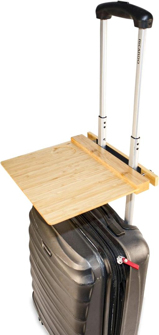 Practical Products Laptop Stand - Portable Bamboo Laptop Holder for Travel, Luggage, Airport - 150 lbs Load Capacity