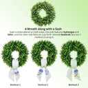 Boxwood Wreaths for Front Door Spring Summer Wreaths Farmhouse Door Hanger,Last Name Year Round Porch Decor, 20 inch Wreath with Personalized Monagram sash Embroidered -20 inch (D)