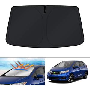 KUST Windshield Sun Shade for Honda Fit 2007-2024 Accessories Sunshade Foldable Window Sun Protector Block UV Rays Keep Car Cooler