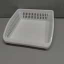 Medium Plastic Pantry or Fridge Bin Organizer, White by Home Basics, 10"x10"