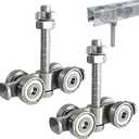 4 Wheel Rolley Assembly Silent Rollers Wheel for 1-5/8" Wide and All 1-5/8" or Taller Rail Hanging Track, Track Roller Used for Barn or Shed Sliding Doors2 Pack