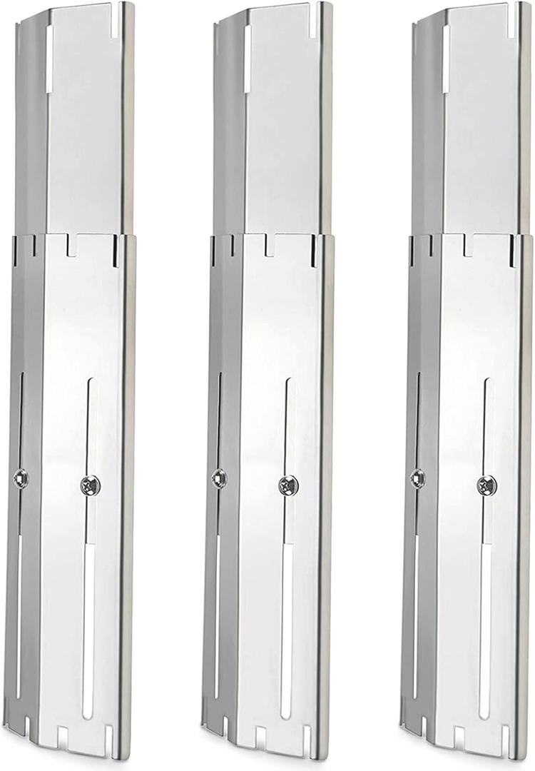 Universal Grill Heat Plates Heat Tents Heat Shields for Gas Grill, Adjustable Barbecue BBQ Grill Flame Tamers Burner Covers Heat Deflectors, Stainless Steel Gas Grill Replacement Parts, 3-Pack Universal Grill Heat Plates Heat Tents Heat Shields for Gas Grill, Adjustable Barbecue BBQ Grill Flame Tamers Burner Covers Heat Deflectors, Stainless Steel Gas Grill Replacement Parts, 3-Pack