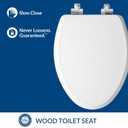 Mayfair Bennett Toilet Seat with Chrome Hinges, Slow Close Wood Seat, Secure Metal Hinges, Easy Install, Made in USA, Elongated, White