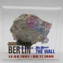 Original Piece of the Berlin Wall - Authentic Souvenir from the Real Wall in Germany Mounted in Acrylic Display (Large (4"X4"), Divided City)