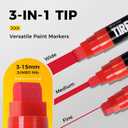 SELEAD Jumbo Tire Marker White Red - 4 Pack 15mm Wide Tip Paint Pens for Car Tires Lettering, Large Capacity Premium Ink Waterproof Permanent Markers