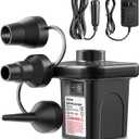 SLOOSH Electric Air Pump for Inflatables, Quick-Fill Inflator Deflator with 3 Nozzles, Portable Air Mattress Pump for Beds, Pool Floats, Swimming Rings,Outdoor Camping Inflatable, AC/DC Adaptors