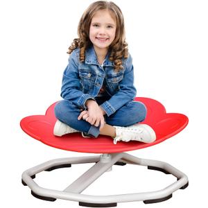 Qusases Sensory Swivel Chairs for Kids, Spinning Chair for Autistic Kids, Sit and Spin Sensory Toys, Training Body Coordination, Autism ADHD Chairs Indoor Outdoor Play Equipment (Red)