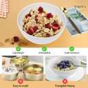 Wrova Wheat Straw Bowls Set 60 OZ, Unbreakable Large White Bowls Set of 6, Microwave and Dishwasher Safe Big Cereal Bowl for Dorm and Apartment, Salad Bowl for Serving Oatmeal and Popcorn (White)