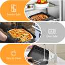 Lasagna Pan 3 Inch Deep, 2 Pcs 13.7"16" Baking Pan for Oven, Roasting Pans with Handles, Nonstick Rectangle Cake Pans, Heavy Duty, Dishwasher Safe, Dark Grey