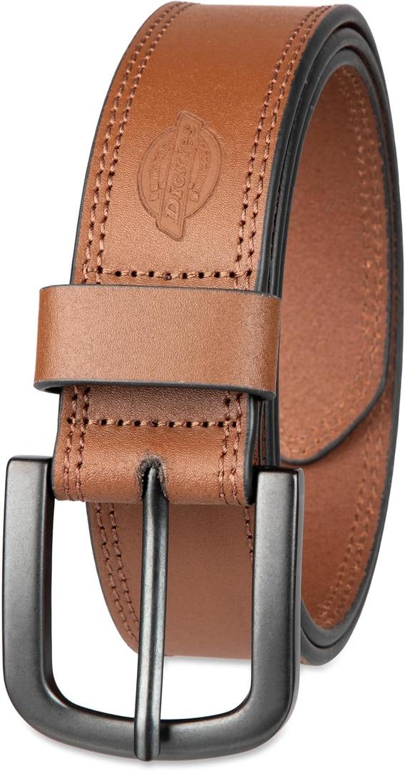 Dickies Mens Genuine Leather Belt Durable Casual Style, Regular & Big and Tall Sizes (40, Tan)