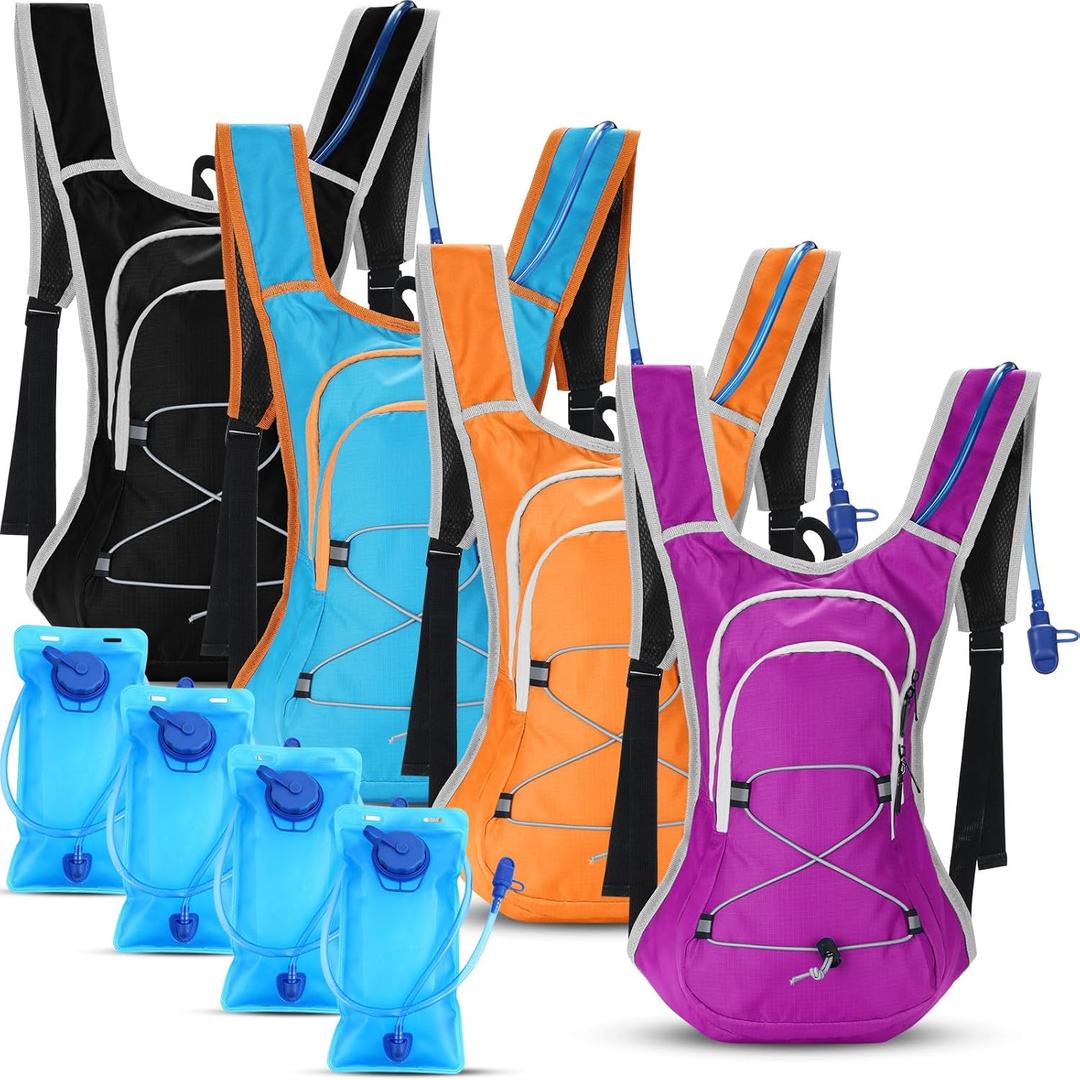 4 Pack Hydration Backpack with 2L Water Bladder Lightweight Hydration Backpack Pack for Men Women Hiking Cycling Camping Running Climbing