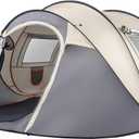 4 Person Easy Pop Up Camping Tent, Waterproof Automatic Setup 2 Doors-Instant Family Tents for Camping, Hiking, Traveling, Fishing, Beach, Outdoor