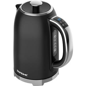 Electric Kettle, 1.7L/1500W, Stainless Steel, Digital Touch Panel, Keep Warm Function, Auto Shutoff, BPA-Free, Hot Water Kettle for Coffee & Tea, No Plastic Contact with Water (Black)