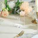 UNIQOOO Acrylic Wedding Table Numbers 1-15 with Stands | 4x6 inch Printed Calligraphy, Clear Table Number Signs and Holders | Perfect for Wedding Reception, Centerpiece Decoration, Event, Party