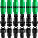 JaGely 12 Sets 3/4" Expandable Garden Hose Repair Kit Plastic Faucet Adapters Double Channel Water Hose Connectors with 12 Pieces 3/4 Inch Rubber Gaskets for Garden Hose Fittings
