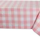 DII Buffalo Check Collection, Classic Farmhouse Tablecloth, 60 x 84, Pink & White