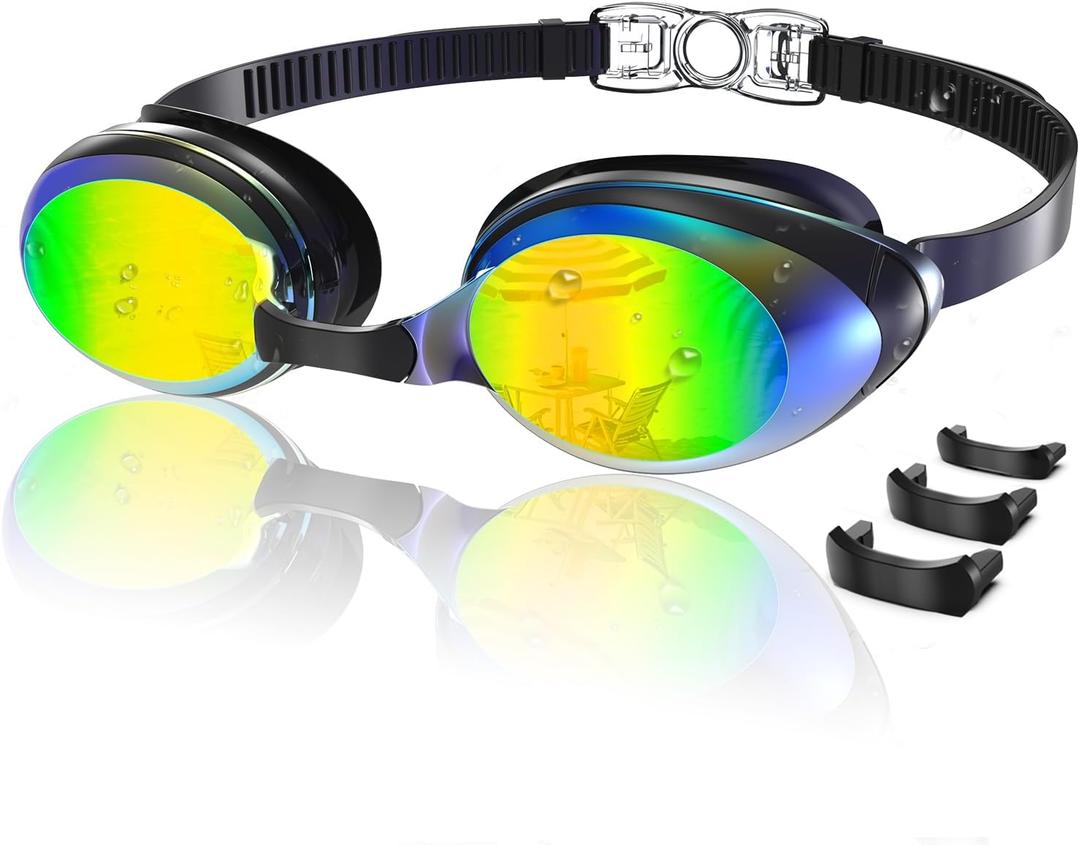 2 x Aegend Flat Lens Swim Goggles, Anti-Fog Swimming Goggles, No Leak Anti-UV Pool Goggles for Adult Men Women Youth