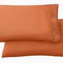 Elegant Comfort Luxury Ultra-Soft 2-Piece Pillowcase Set - 1500 Premium Hotel Quality Microfiber Double Brushed - Wrinkle Resistant, Standard/Queen, Coral