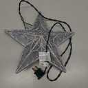 JOIEDOMI 9 inch Lighted PVC Star Christmas Tree Topper, Golden Glitter Swirl Treetop Decorations with 10 Warm White LED, Battery Powered for Home Holiday Xmas Party Indoor Decor