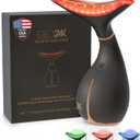 GLO24K Red Light Beauty Device for Face and Neck - Based on Triple Action LED, Thermal, and Vibration Technologies