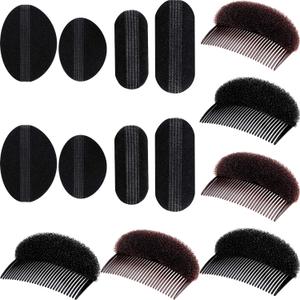 WILLBOND 14 Pcs Hair Bump Sponge Volume Hair Bases Set Bump it Accessory for Volume Insert Styling Tools up Combs Clips Sponge Bun Updo Accessories for Women DIY Hairstyles