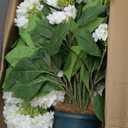 Artificial Hydrangea Tree 29" Tall (Set of 2), Faux White Hydrangea Plant in Pot, Realistic Artificial Plant for Indoor Outdoor Porch, Patio, Balcony Decor