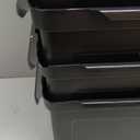 IRIS USA File Box, Plastic File Organizer with Lids for Letter/Legal File, Portable Document Box For Moving, Storage Bin with Durable and Secure Lid, Stackable Nestable BPA-Free, Black 35 Qt. 4 Pack