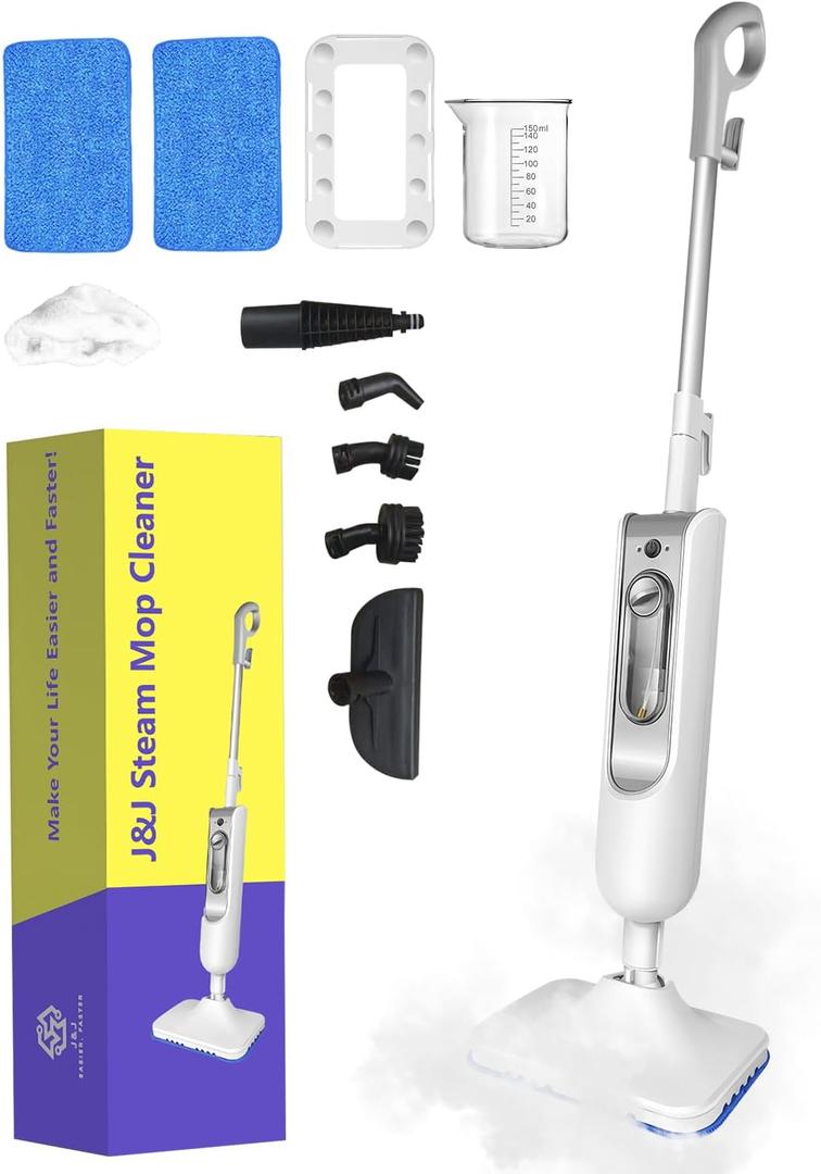 Steam Mop for Floor Cleaning, Effortless Ergonomic Design Floor Steamer for Hardwood and Tile, Adjustable Steam Modes, 1500W High Power, 16.4ft Cord, 400Ml XL Tank, 2 Washable Pad (1) (6)