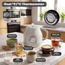 1.8L Retro Electric Kettle with Dual Thermometer (°F/°C) Cream White