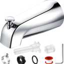 Enhon Tub Spout, Universal Fits 1/2'' Copper Pipe, 1/2'' IPS and 3/4'' IPS, Bathroom Bathtub Tub Faucet Replacement with Adapters (with Diverter,Chrome)
